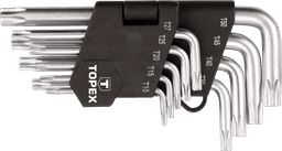 Ключі Torx TOPEX, короткі, CrV, T10-T50, набір 9шт