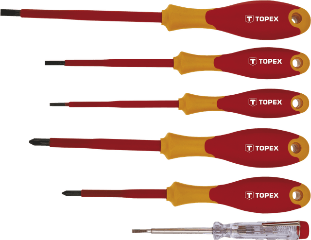 Викрутки TOPEX діелектричні, тестер напруги, SL,PH, сталь CrMo набір 6шт