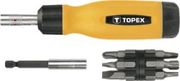 Викрутка TOPEX 1/4", бітотримач 12 біт, SL,PH,PZ,Torx, сталь CrV набір 14шт