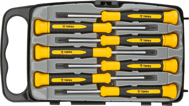 Викрутки TOPEX прецизійні, SL,PH,Torx, сталь CrV, набір 7шт
