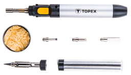 Паяльник газовий TOPEX 400°C паливо 12мл 4 насадки