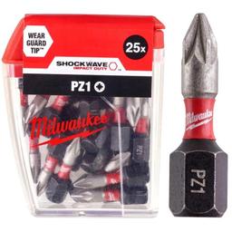 Біти Milwaukee Shockwave, PZ1х25мм, набір 25шт
