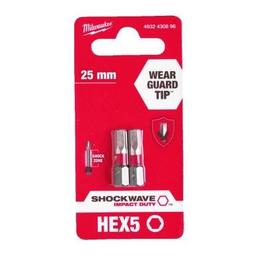 Біти Milwaukee Shockwave, Hex5х25мм, набір 2шт