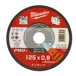 Диск відрізний Milwaukee Pro+ по металу, 125х0.8х22.2мм