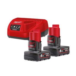 Набір акумулятора та зарядного пристрою Milwaukee NRG-602 12В 2х6А·год Redlithium M12 ЗП С12C