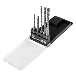 Набір свердел по бетону GRAPHITE SDS Plus 5x6x110мм, 6x8x10x160мм, кейс, 5шт
