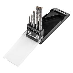 Набір свердел по бетону GRAPHITE 4-10мм, кейс, 5шт