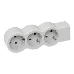 Подовжувач мережевий Legrand стандарт, без кабелю, 3xТипF, 16A, біло-сірий
