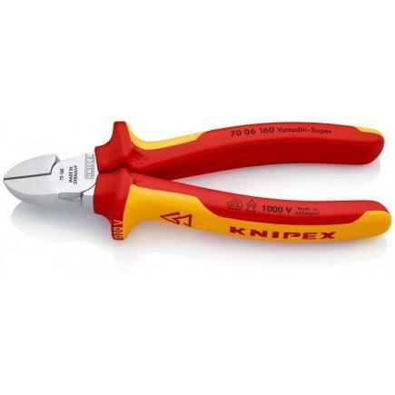 Кусачки-бокорізи KNIPEX, діелектричні, для робіт під напругою 10000В, 160мм, 0.216кг