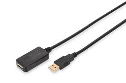 Подовжувач DIGITUS USB 2.0 Active Cable, A/M-A/F, 5м, чорний