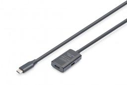 Подовжувач DIGITUS USB 3.2 Gen1 Active Cable 5G, C/M-C/F, 5м, чорний