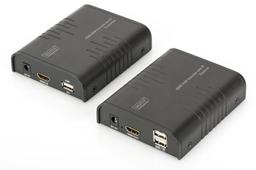 Подовжувач DIGITUS HDMI KVM по IP, комплект, Full HD, 1080p, через мережевий кабель (Cat 5, 5E, 6), 120м