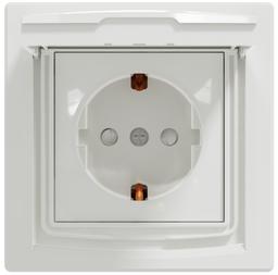 Розетка з кришкою з з/к та зі шторками Schneider Electric, Asfora (білий)