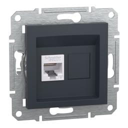 Розетка комп'ютерна rj45 Schneider Electric, Asfora (антрацит)