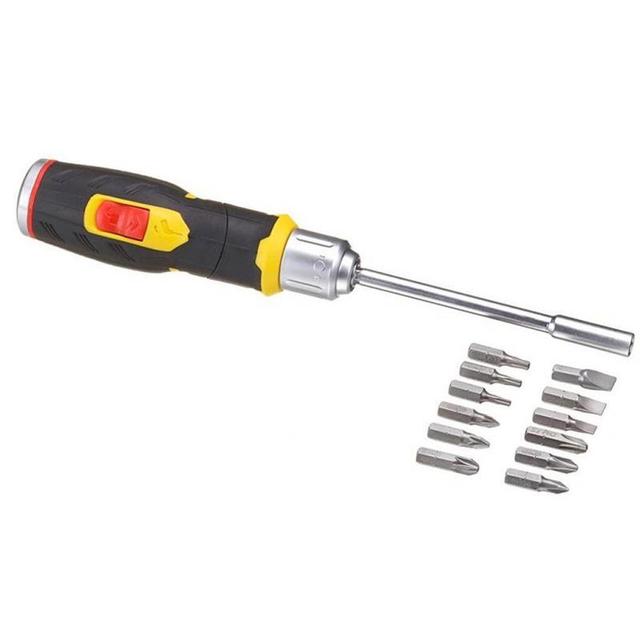 Викрутка Stanley FatMax бітотримач реверсний, 12 біт, SL,PH,PZ,Torx набір 13шт