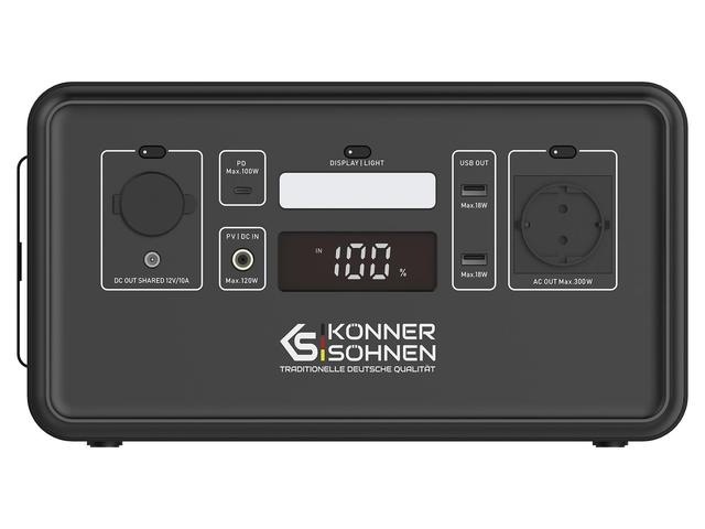 Портативна електростанція Konner&Sohnen KS 500PS, 500Вт, 448Вт·год, LifePo4, 230В, Bluetooth, 4.9кг