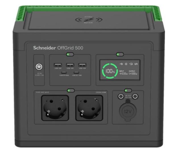 Портативна електростанція Schneider Electric OffGrid Portable Power Station 500, 500 Вт, 517 Вт/год, Wireless Charge