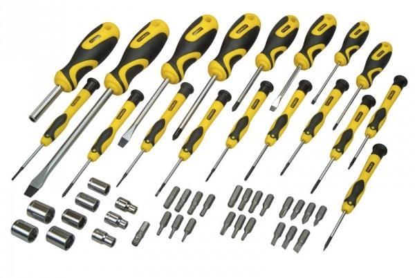 Викрутки Stanley 21 біта, SL,PH,Torx,H, 9 торцевих головок, кейс, набір 49шт
