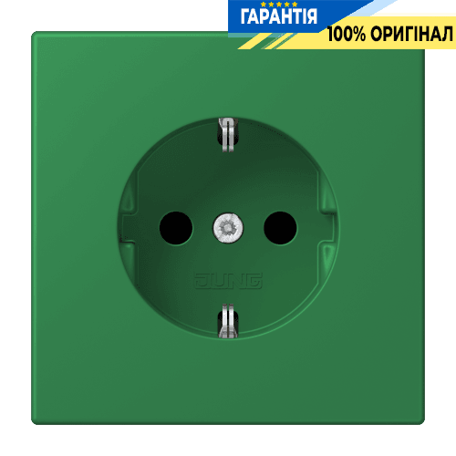Розетка з заземленням 250V 16A з захисними шторками та пружинним затиском JUNG LC1520KI219 vert foncé (32050)