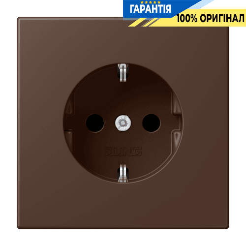 Розетка з заземленням 250V 16A із захисними шторками та пружинним затиском JUNG LC1520KI239 terre d’ombre brûlée 31 (32130)