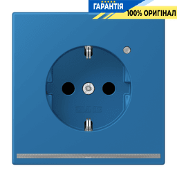 Розетка з заземленням з LED підсвіткою, пружинний затиск JUNG LC1520-OLNW211 bleu céruléen 31 (32030)