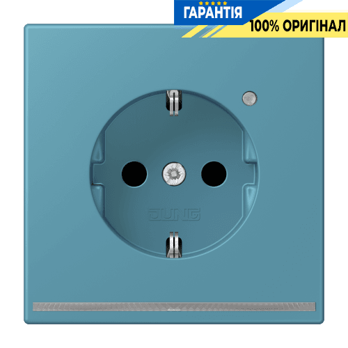 Розетка з заземленням з LED підсвіткою, пружинний затиск JUNG LC1520-OLNW212 céruléen vif (32031)