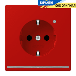 Розетка з заземленням з LED підсвіткою, пружинний затиск JUNG LC1520-OLNW227 rouge vermillon 31 (32090)
