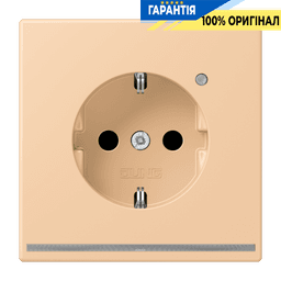 Розетка з заземленням з LED підсвіткою, пружинний затиск JUNG LC1520-OLNW237 terre sienne claire 31 (32122)
