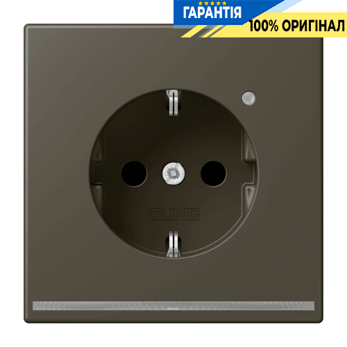 Розетка з заземленням з LED підсвіткою, пружинний затиск JUNG LC1520-OLNW241 ombre naturelle 31 (32140)