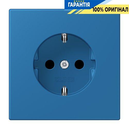 Розетка із заземленням 250V 16A із захисними шторками та гвинтовими затискачами JUNG LC1521KI211 bleu céruléen 31 (32030)
