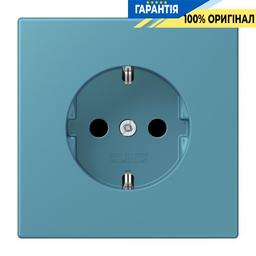 Розетка з заземленням 250V 16A з шторками гвинтовий затиск JUNG LC1521KI212 céruléen vif (32031)
