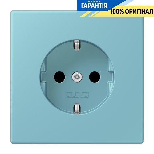 Розетка з заземленням 250V 16A з шторками гвинтовий затиск JUNG LC1521KI213 céruléen moyen (32032)