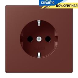 Розетка з заземленням 250V 16A з шторками гвинтовий затиск JUNG LC1521KI235 terre sienne brûlée 31