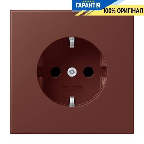 Розетка з заземленням 250V 16A з шторками гвинтовий затиск JUNG LC1521KI235 terre sienne brûlée 31