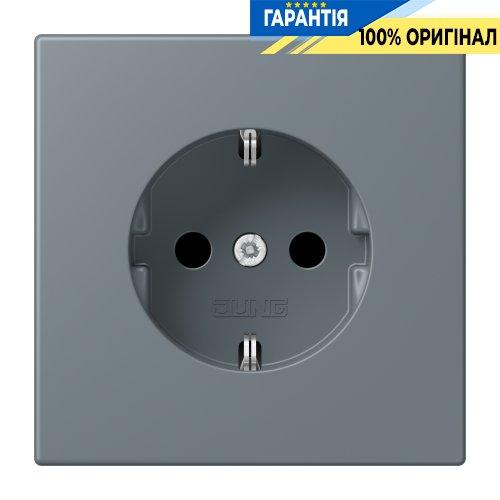 Розетка з заземленням 250V 16A з шторками гвинтовий затиск JUNG LC1521KI251 gris 59 (4320H)