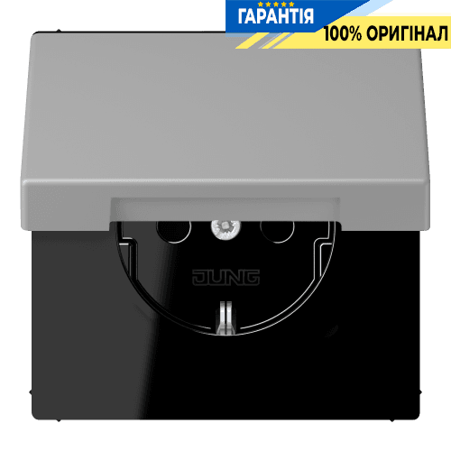 Розетка з заземленням з кришкою та шторками 250V 16A пружинний зажим JUNG LC1520BFKIKL204 gris moyen