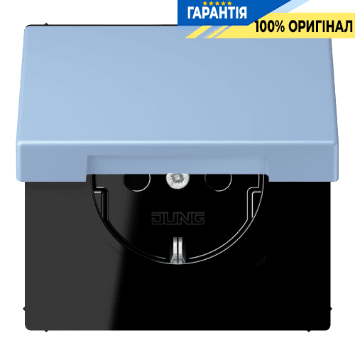 Розетка з заземленням з кришкою та шторками 250V 16A, пружинний затиск JUNG LC1520BFKIKL207 outremer moyen (32021)