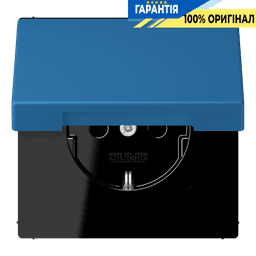 Розетка з заземленням з кришкою та шторками 250В 16А, пружинний затиск JUNG LC1520BFKIKL211 bleu céruléen 31 (32030)