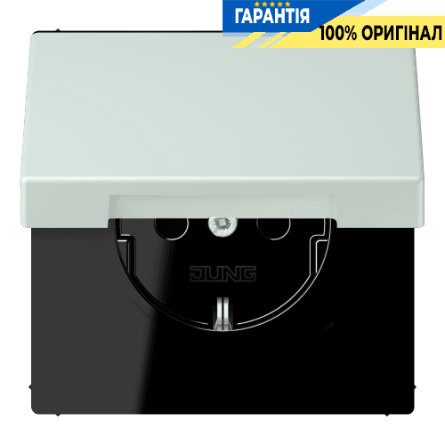 Розетка з заземленням з кришкою та шторками 250V 16A, пружинний затиск JUNG LC1520BFKIKL215 céruléen pâle (32034)
