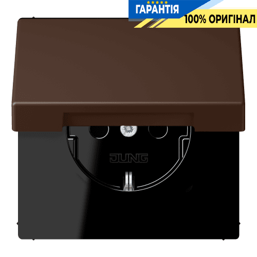 Розетка з заземленням з кришкою та шторками 250В 16А пружинний затиск JUNG LC1520BFKIKL239 terre d’ombre brûlée 31 (32130)