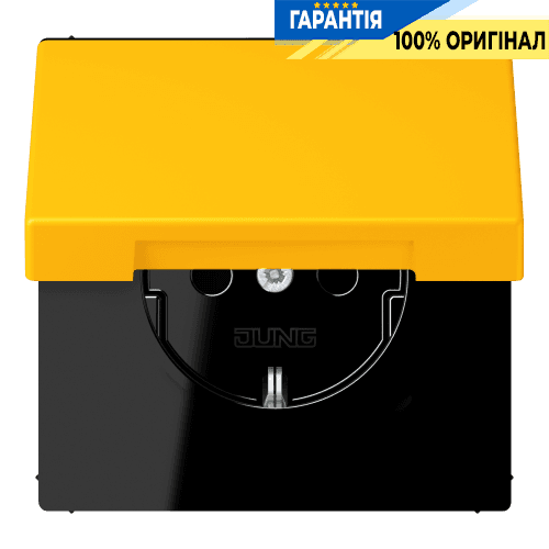 Розетка з заземленням з кришкою та шторками 250V 16A пружинний затиск JUNG LC1520BFKIKL263 le jaune vif