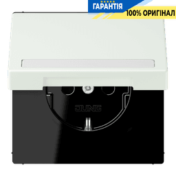 Розетка з заземленням 250V 16A з кришкою, шторками та полем для напису, пружинний зажим JUNG LC1520BFNAKL210 outremer gris
