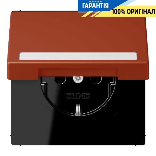 Розетка з заземленням 250V 16A з кришкою, шторками та пружинним затискачем JUNG LC1520BFNAKL232 l'ocre rouge