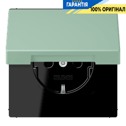 Розетка з заземленням 250V 16A з кришкою та шторками гвинтовий затиск JUNG LC1521BFKIKL217 vert anglais clair (32041)