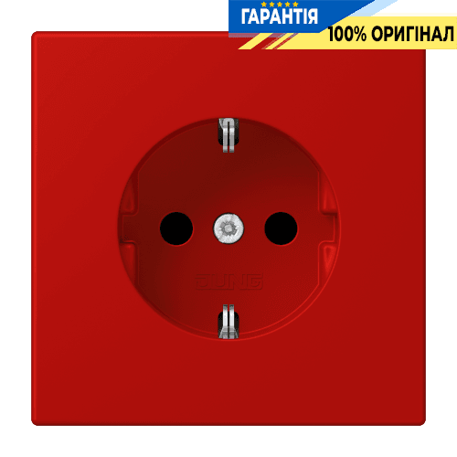 Розетка з заземленням 250V 16A з пружинним затиском JUNG LC1520227 rouge vermillon 31