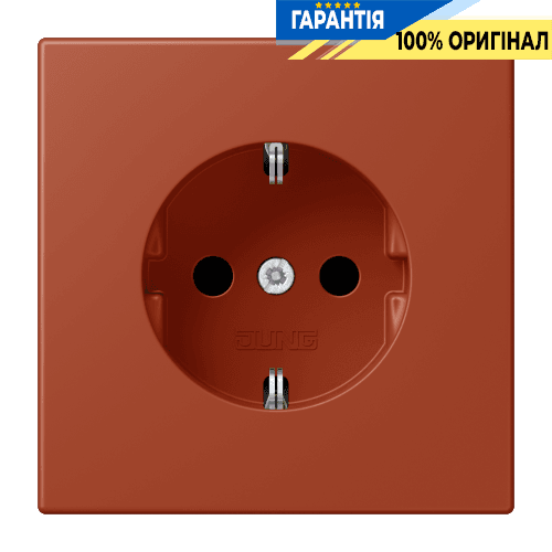 Розетка з заземленням 250V 16A пружинний затиск JUNG LC1520232 l'ocre rouge (32110)
