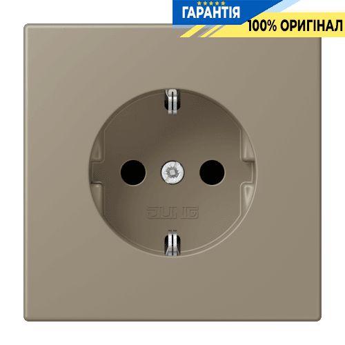 Розетка з заземленням 250V 16A з пружинним затиском JUNG LC1520242 ombre naturelle moyenne (32141)