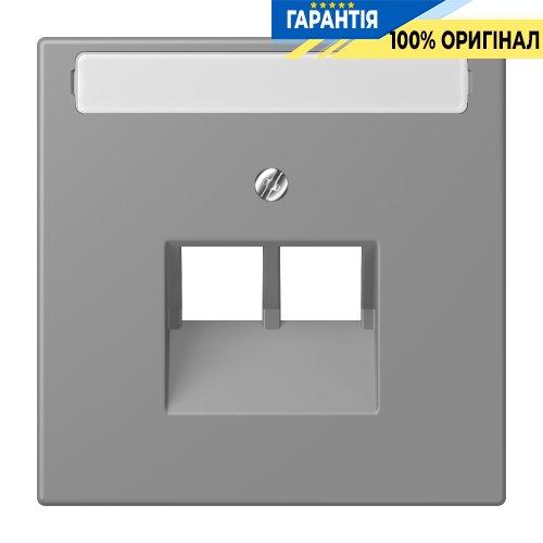 Накладка JUNG LC969-2NAUA203 для 2-ї комп’ютерної розетки UAE з полем для напису, колір gris 31