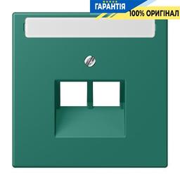 Накладка для 2-ї комп’ютерної розетки UAE з полем для напису JUNG LC969-2NAUA216 vert anglais