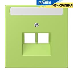 Накладка для 2-ї комп’ютерної розетки UAE з полем для напису JUNG LC969-2NAUA221 vert clair